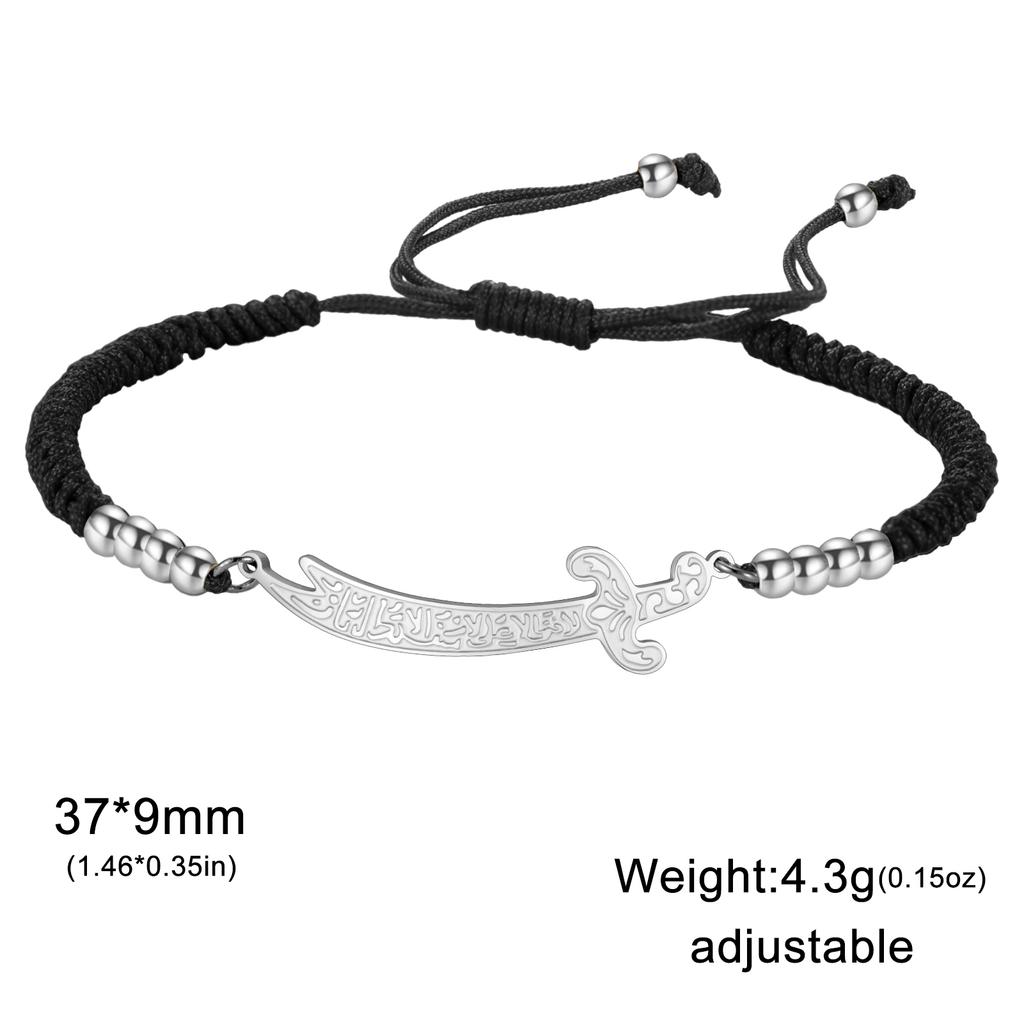 Jeshayuan Imam Ali Zulfiqar Sword Bracelet for Women Arabic Calligraphy Muslim Men Bracelets Stainless Steel Amulet Jewelry