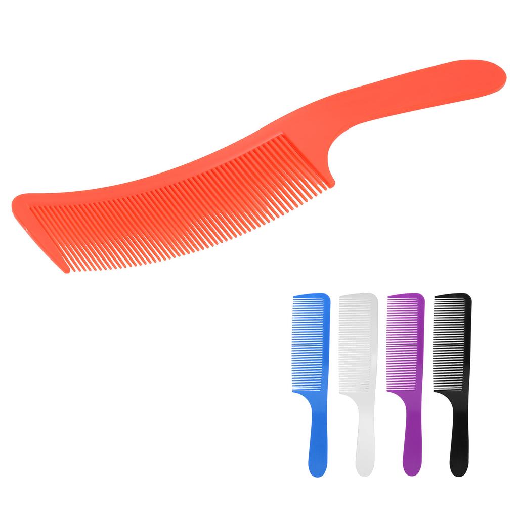 Comb Hair Plastic Curved Detangling Haircutting Combs Fine Teeth for Salon Household Barber