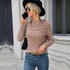 YYFS Damenmode Lässiger Einfarbiger Druck Herbst Winter Langarmpullover