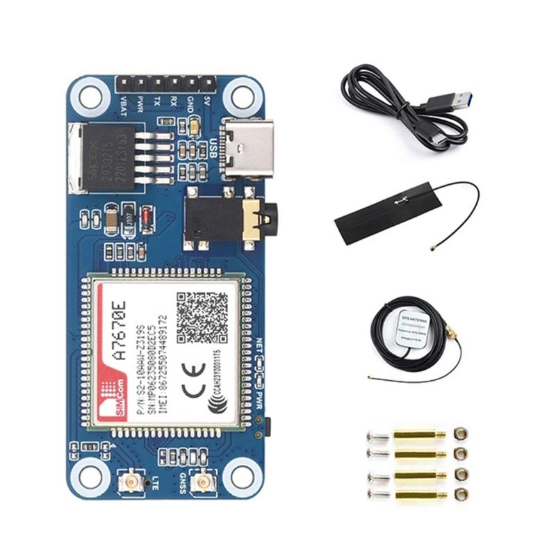 A7670E Expansion Board Cat1/GPRS/GNSS HAT Module Cat1 Networking Communication