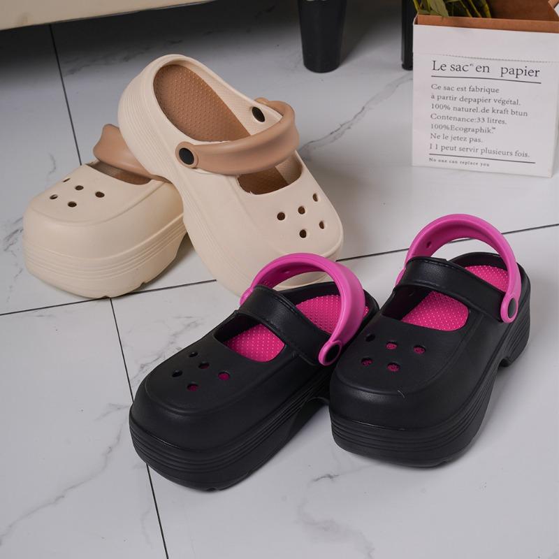 New Summer Hole Shoes Women's Outdoor Home Leisure Fashion Thickened Non-slip Wear-resistant Eva Slippers Sandals