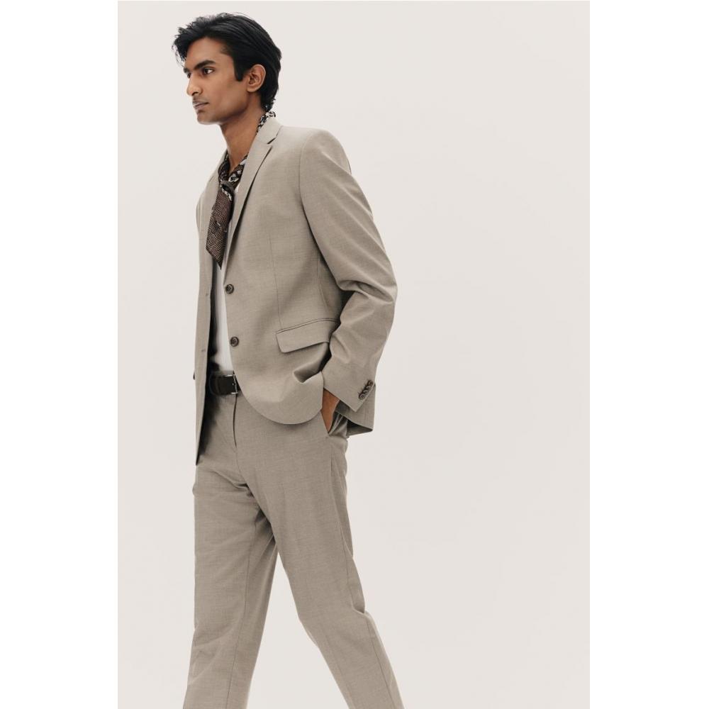 H M sliM Fit Jacket Dark Beige