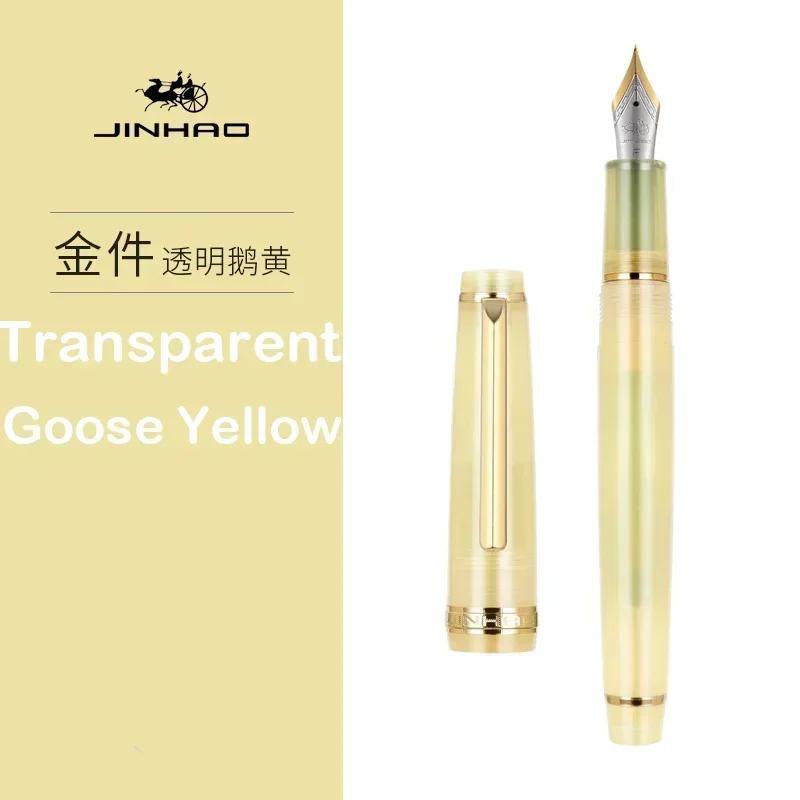 Jinhao 82 Fountain Pen Gold Trim Acrylic Barrel Fine Nib for Writing Calligraphy Signature School Office Supplies Stationery