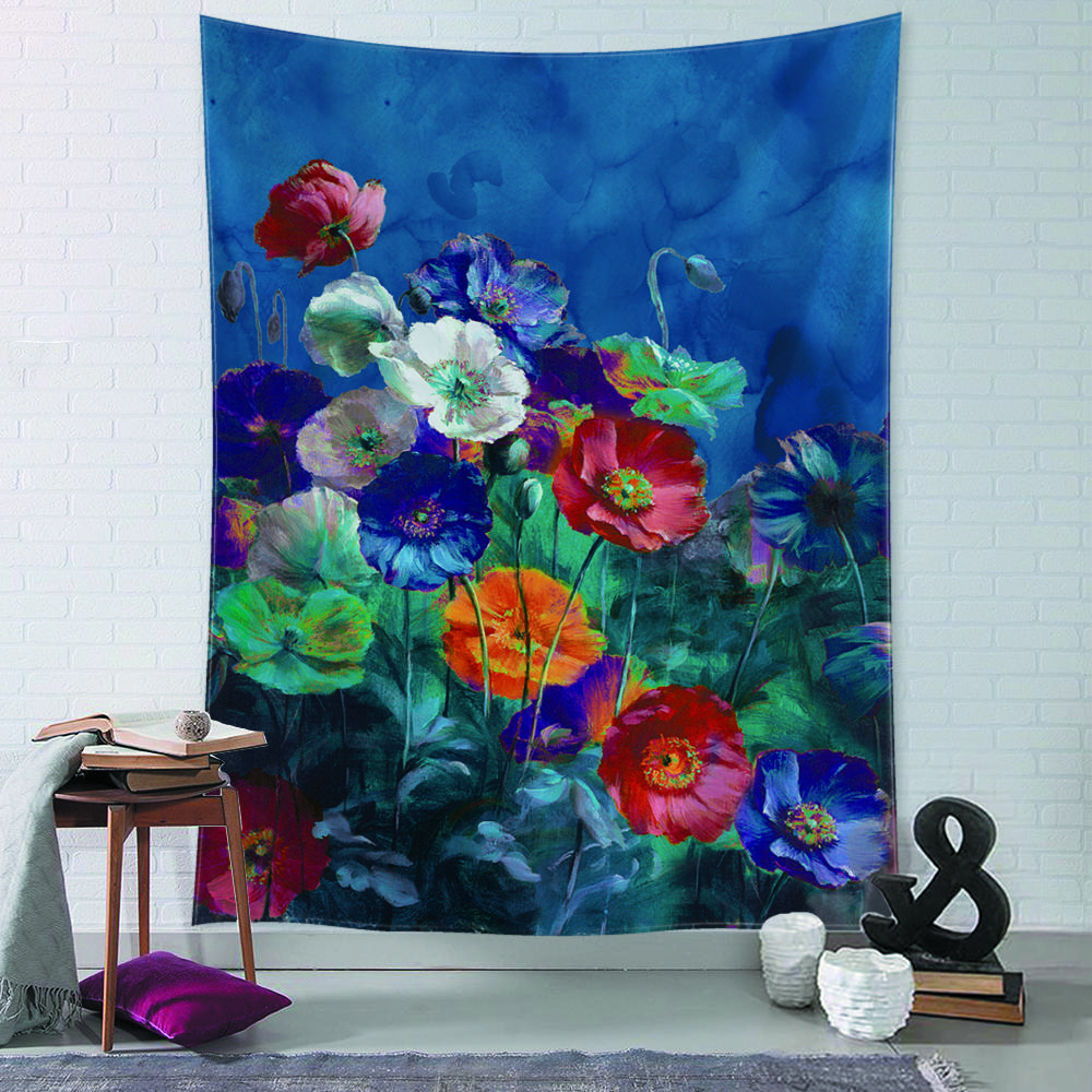 Blumen und Berge Landschaft Wandteppich Hängen Psychedelic Hexerei Natur Boho Tapiz Wohnkultur