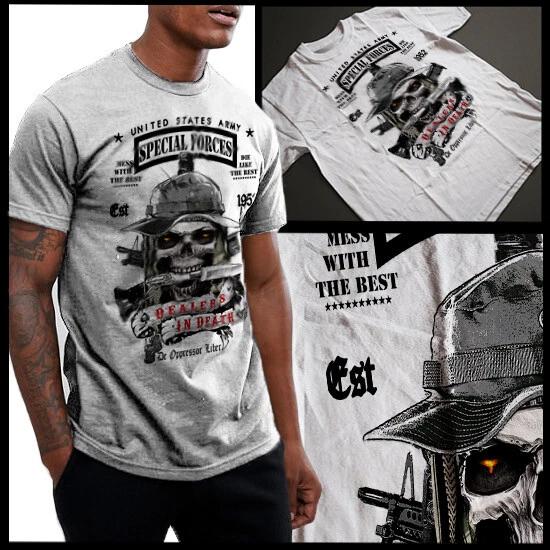 Army Special Forces Airborne Paratrooper Green Beret Ranger Cotton Tee L