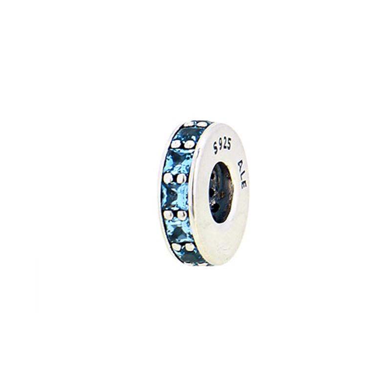 Pandora Eternal Spacer Crystal Pendant Unisex Couple Style Silver/Blue 791724NBS