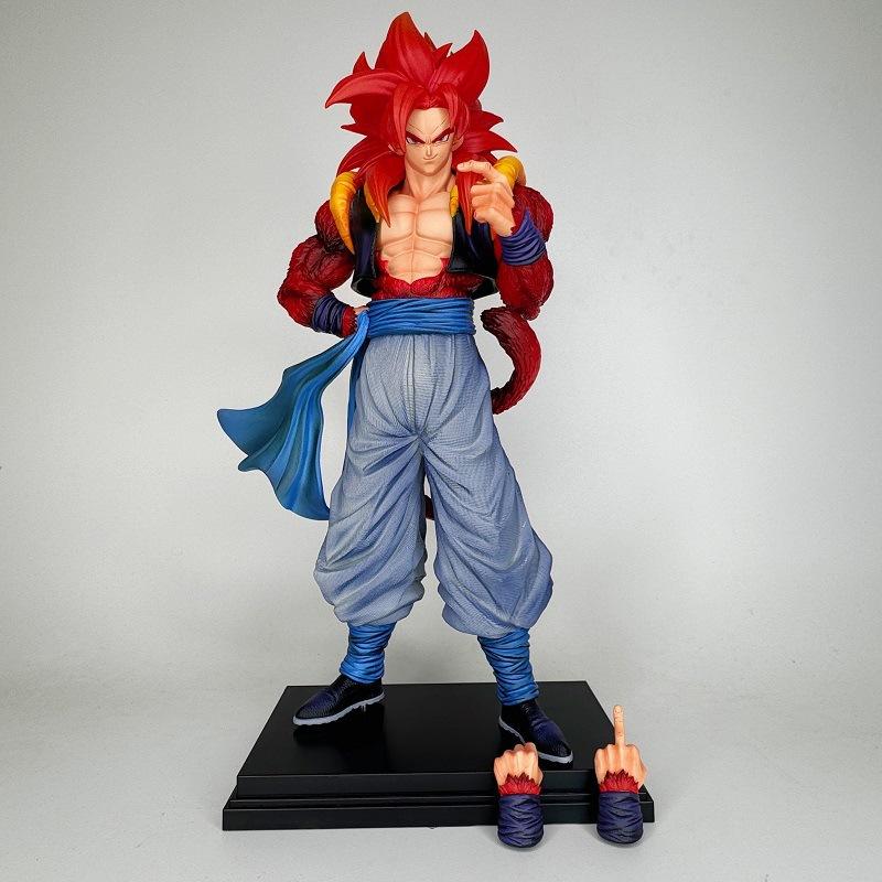Animation Dragon Ball Surrounding Super Four Wujita Figure, three hands can be exchanged, red hair Wujita standing posture super statue