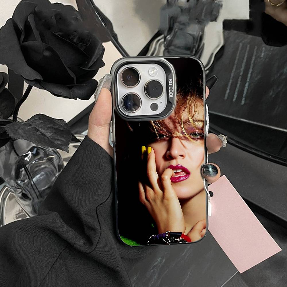 Husă de telefon Singer T-Madonna Pentru IPhone 16 17 15 14 12 13 Pro Max Culoare Neagră Husă Rezistentă la Șocuri