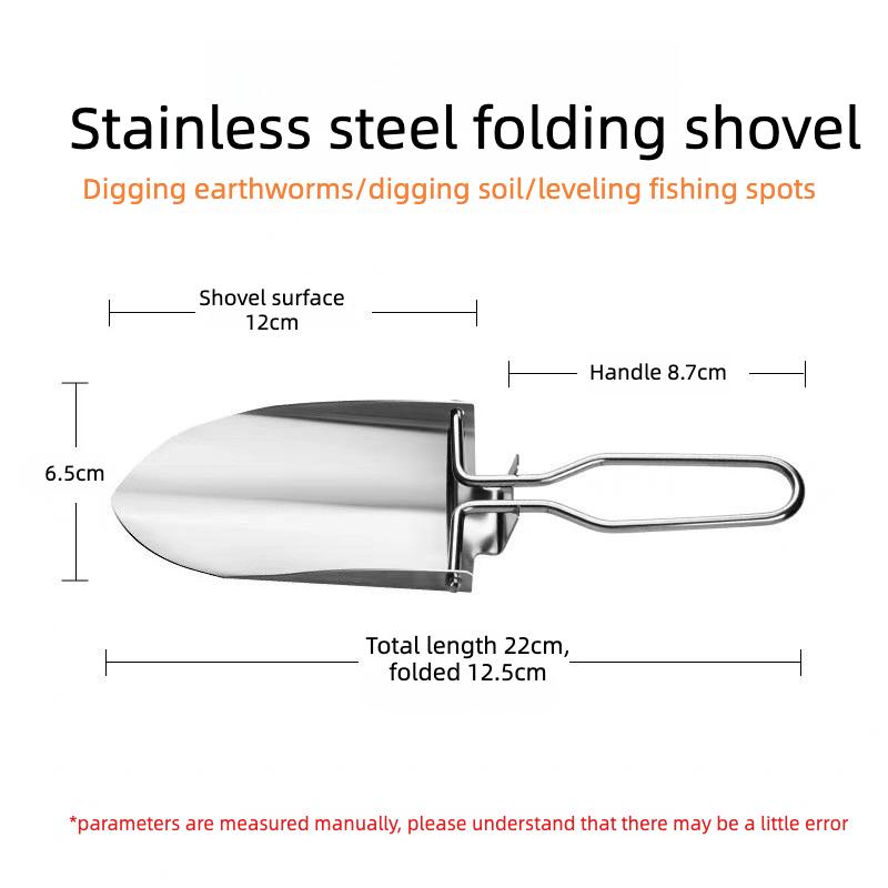 1PC Stainless Steel Folding Gardening Shovel Spade Multifunctional Portable Garden Planting Transplanting Tool Outdoor Shovel