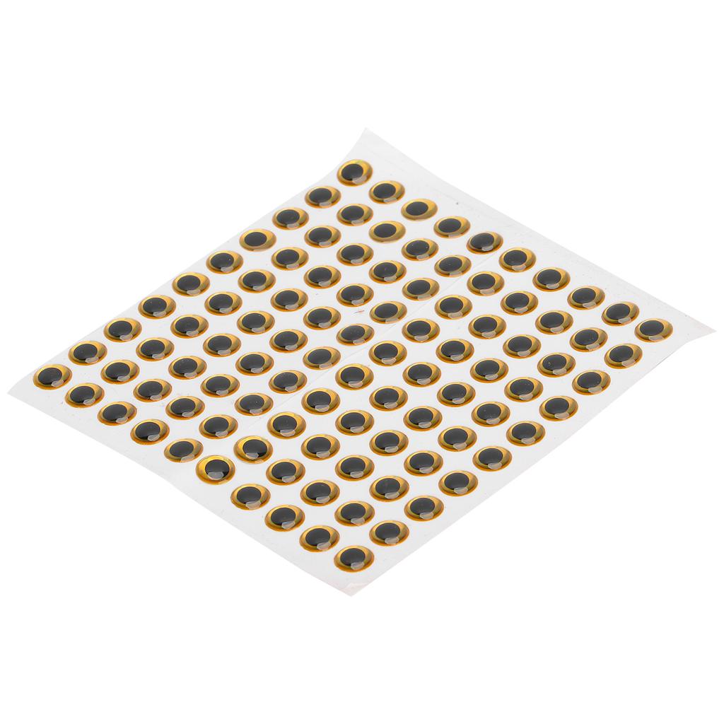 100PCS Pack Fishing Lure Eye 9mm 3D Realistic Fishing Eyes for Making Fishing BaitGolden