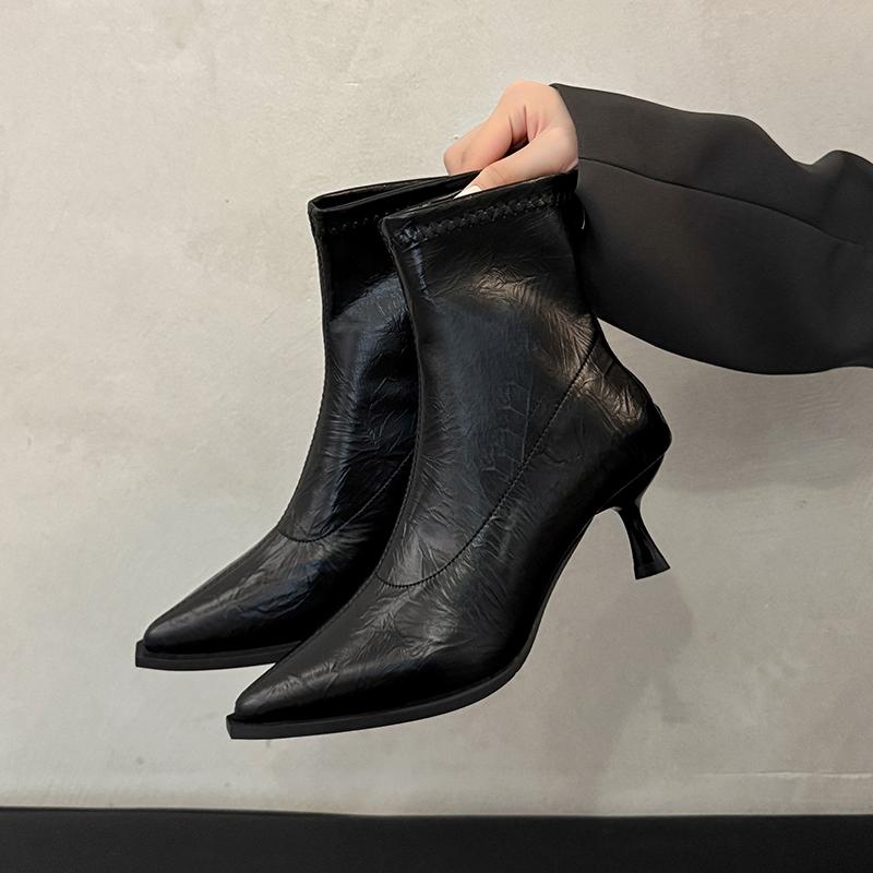 Autumn Design Pointed Toe Women Ankle Boots Sexy High Heels Pointed Toe Shoes Modern Short Botas Para Mujer