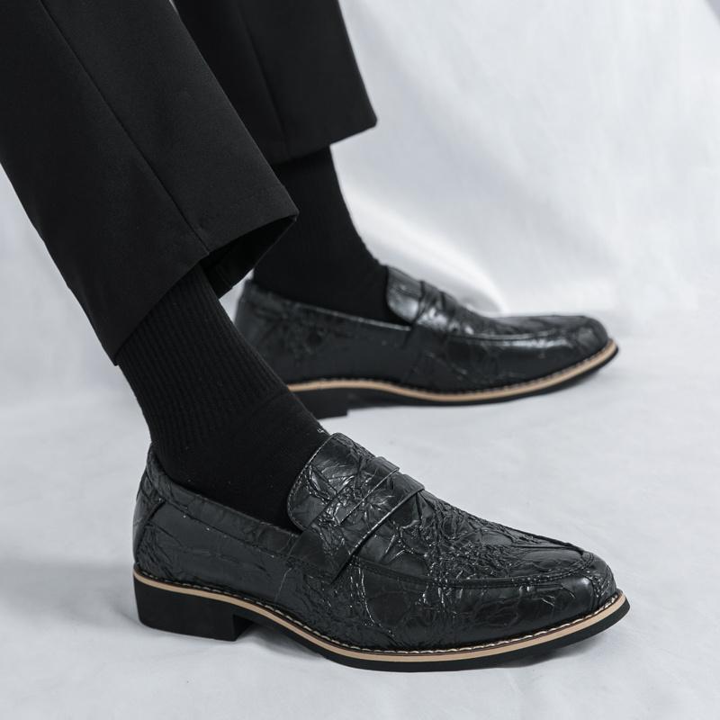 Retro Casual Business Shoes Man Original Slip-on Men's Dress Shoes Fashion Design Leather Loafers For Men mocassins masculino