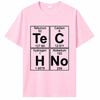 Techno Periodensystem Lustiges Meme T-Shirt für Unisexs und Unisexs Baumwolle Chemie EDM Musik Grafik T-Shirt Freizeit 2026 Neues T-Shirt