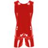 Men's Wet Look Patent Leather Bodysuit Long Sleeve Zipper Jumpsuit Catsuit Clubwear
