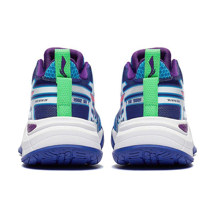 Li Ning Youth Dawn Halo Durable Non-Slip Color Block Letter Mid-Top Basketball Shoes Kids Basketball Shoes Blue YKBT030-1