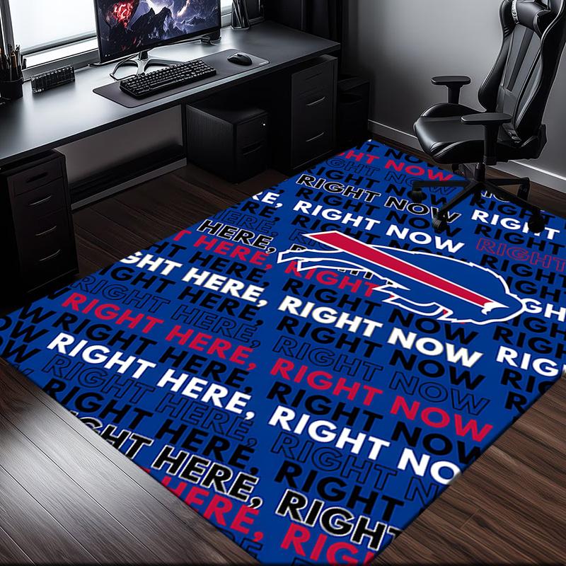 Bills Logo Rug Office Carpet Non-Slip Mat, Chair Rug Floor Covering for Gaming, Bedroom, Living Room , Home Decor Christmas Gift