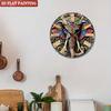 Elephant Wall Clock. Colorful Decorative Timepiece with Roman Numerals for Living Room or Bedroom.