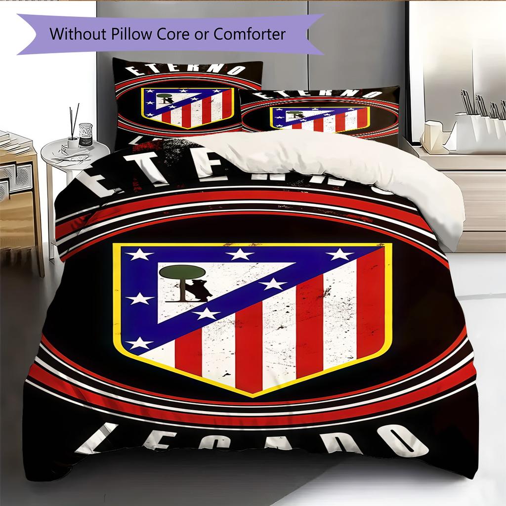 Ensemble couette et taies d'oreiller Atleti Décoration de maison Cadeau d'anniversaire (1 housse de couette + 2 taies d'oreiller, sans garniture.)