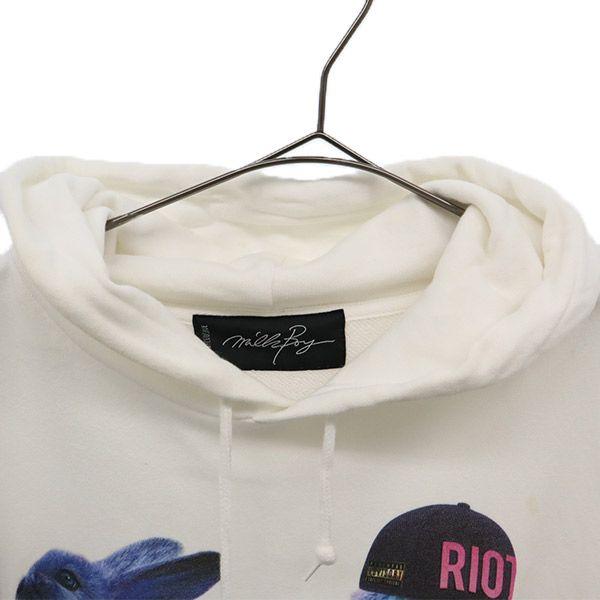 MILKBOY Print Long Sleeve Sweatshirts White System Pullover Sweatshirt Men's Used