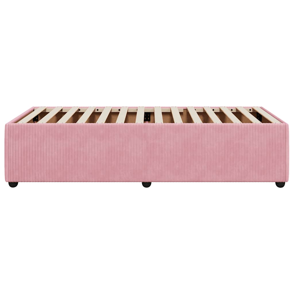 Pink Bed Frame 100 x 200 cm Velvet