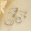 Set da 6 Pezzi Orecchini a Cerchio Huggies Color Argento Zirconi per Donne Moda Rame Set di Orecchini per Piercing Cartilagine Gioielli da Festa Femminili