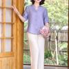 Summer Two-Piece Set: Elegant Short-Sleeved Top & Bottoms for Middle-Aged and Elderly Mothers