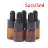 5Pcs/Lot Amber Glass Pipette Bottle Jars Cosmetic Perfume Essential Oil Bottles