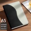 (Logo can be engraved) A5/B5 leather student subject notebook, business meeting record book, notepad, office ledger, diary, lined inner pages