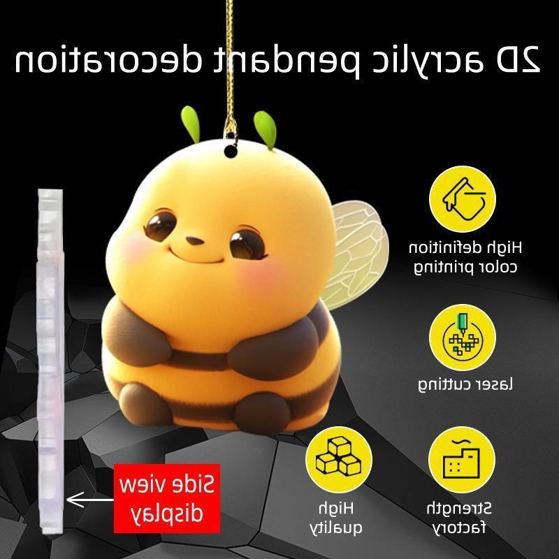 2d Bee Unique Pendant In Cheerful Colors Exciting Backpack Accessory And Decor Car