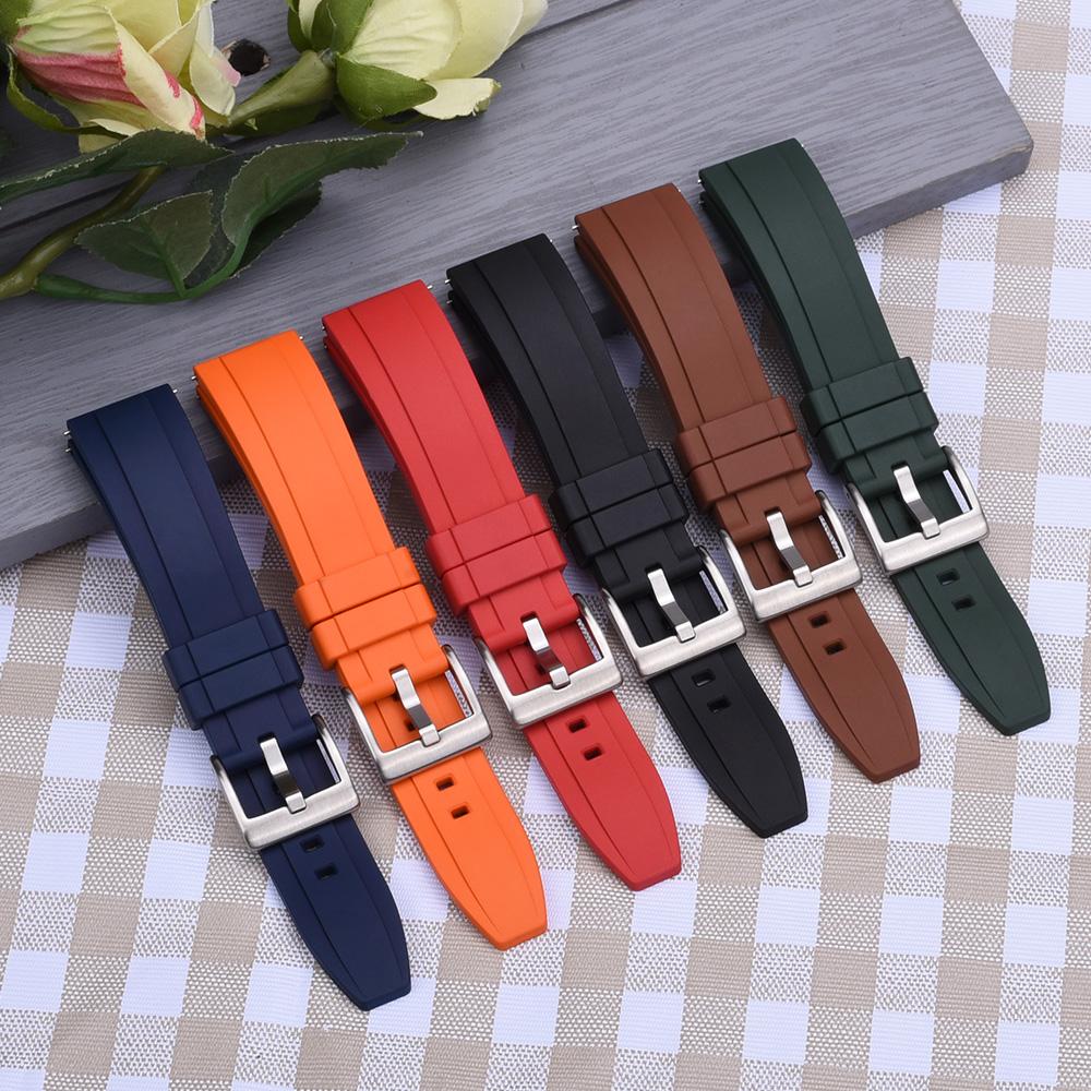 JUELONG Vulcanized FKM Rubber Watch Strap 18mm 19mm 20mm 21mm 22mm 23mm 24mm Perfect Fit Flat End Quick Release Watchbands