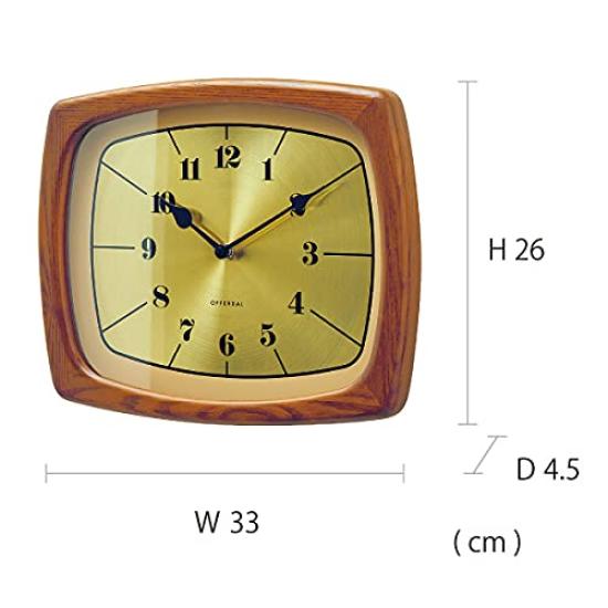 Interform Wall Clock Enoch Brown Gold W33 X H26 X D5cm CL-3853BN