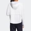 Adidas Solid Color Logo Embroidered Zip-Up Hooded Jacket Women Jackets White HR2581