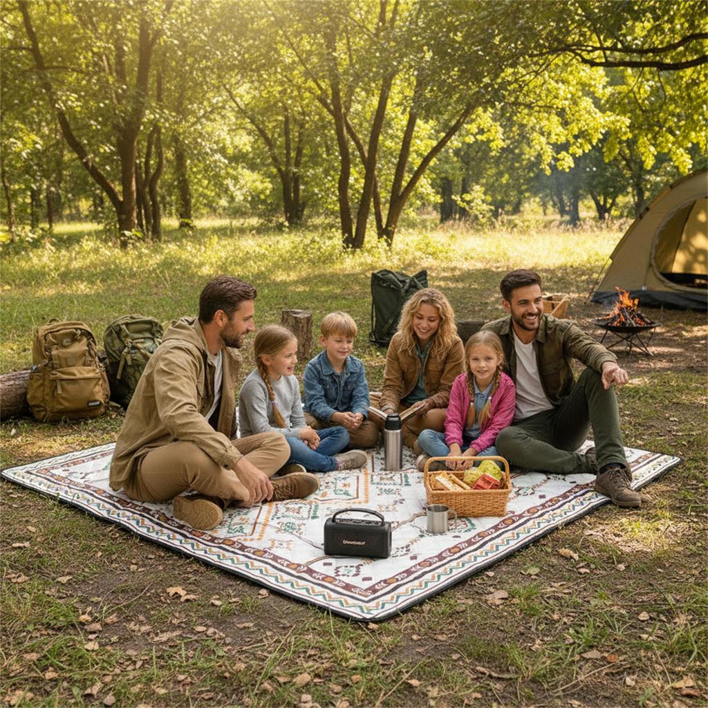 Camping Ground Mat With Ultrasonic Welding Technology Waterproof Foldable For Outdoor Use
