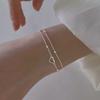 925 Silver Hollow Heart Bracelets For Women Girls Vintage Korean Design Double Layer Beads Bracelet Party Jewelry Gifts