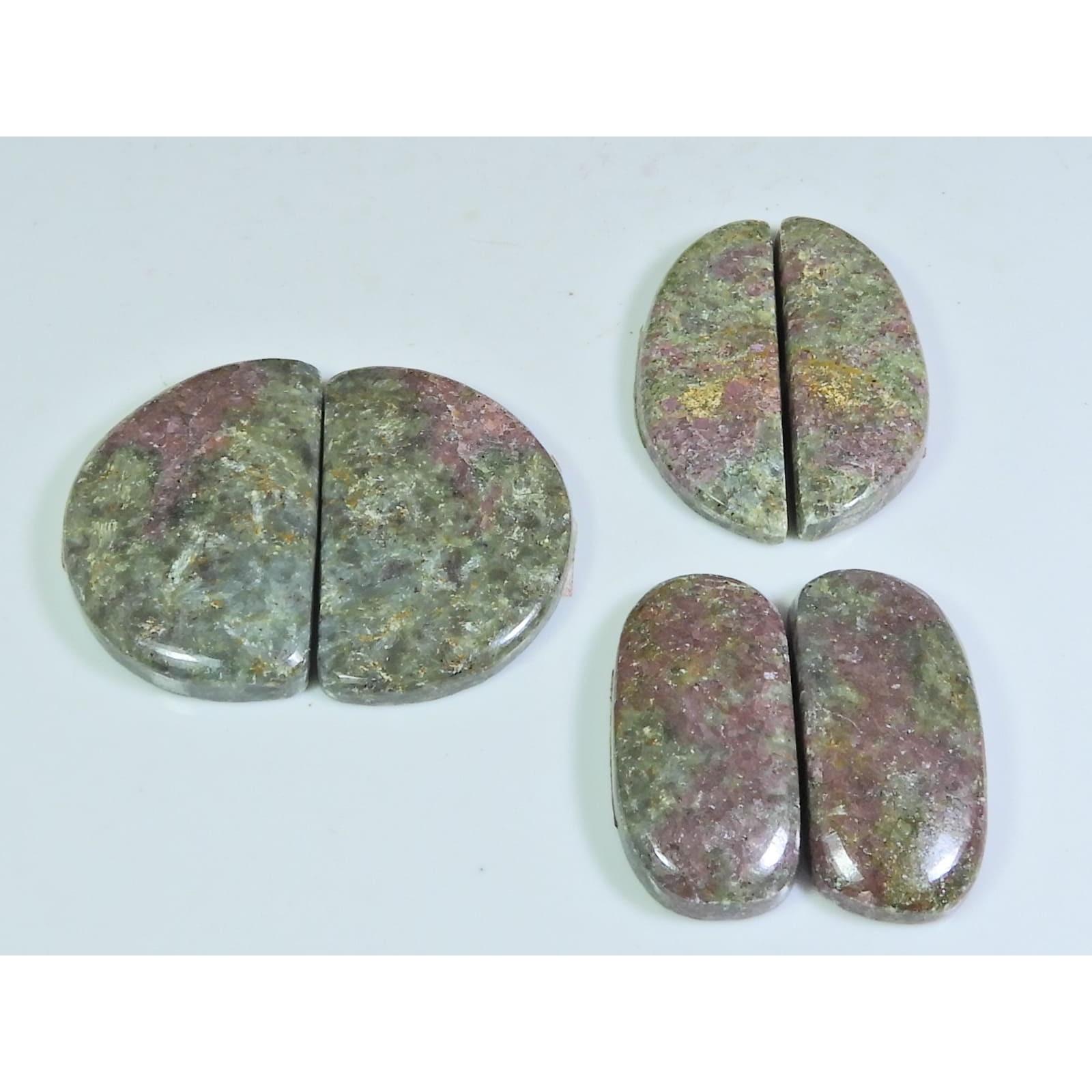 

28-31MM Natural Rhodonite Matched Pair Fancy Loose Gemstone 3 Pair Lot A-605