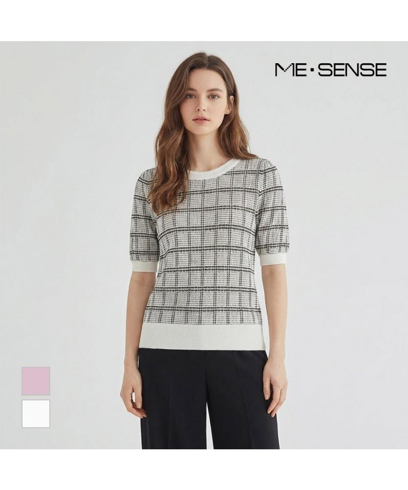 MESENSE Patterned Knit Short Sleeve Knit_Mb45Knmg15Z