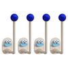 4Pcs Self Adhesive Wall Hooks Strong Load-bearing Creative Shape Easy to Install Punch Free Wall Mounted Clothes Key Towel Hangers