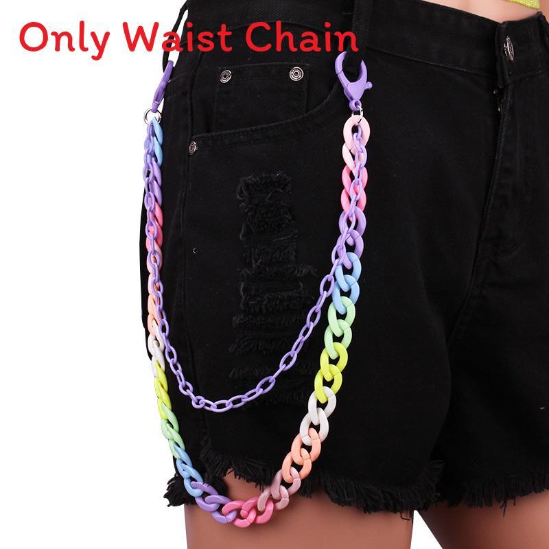 Plastic Resin Double Layer Belt Chain For Men Women Summer Winter Fashion Accessories