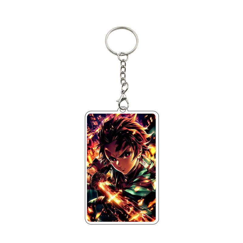 Fashion Anime Acrylic Keychain Accessories Tomioka Giyuu Kanroji Mitsuri Nezuko Cartoon Car Charm Pendant Gifts Toys Wholesale