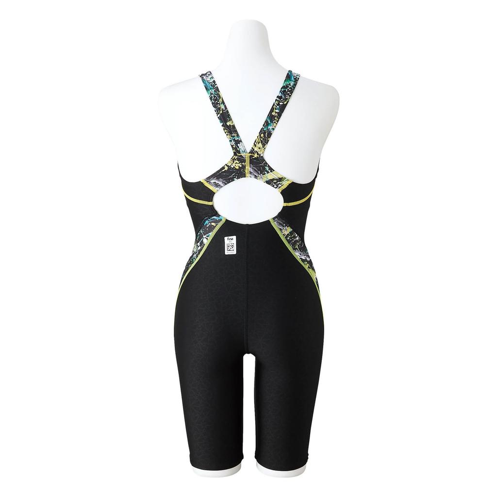 Mizuno ST Lala Half Suit Black x Size for Competitive Swimming Women's (Masters Back) N2MGA747, Lime, S,