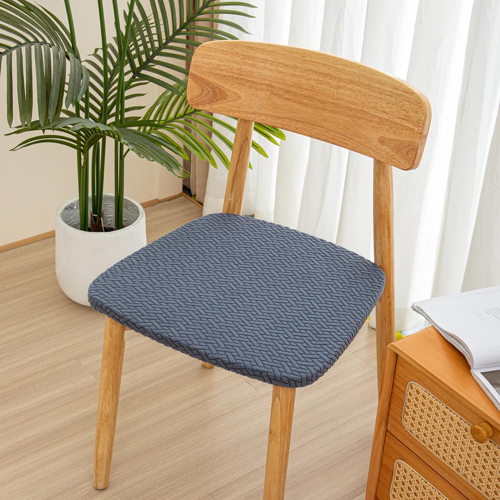 Stretch Jacquard Chair Seat Covers Solid Removable Washable Anti-Dust Dining Room Chair Seat Cushion Slipcovers