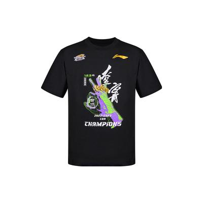 2022-2023 CBA Champion Liaoning Team Commemorative Edition Short Sleeve T-Shirt Unisex Tops Black ATST869-1