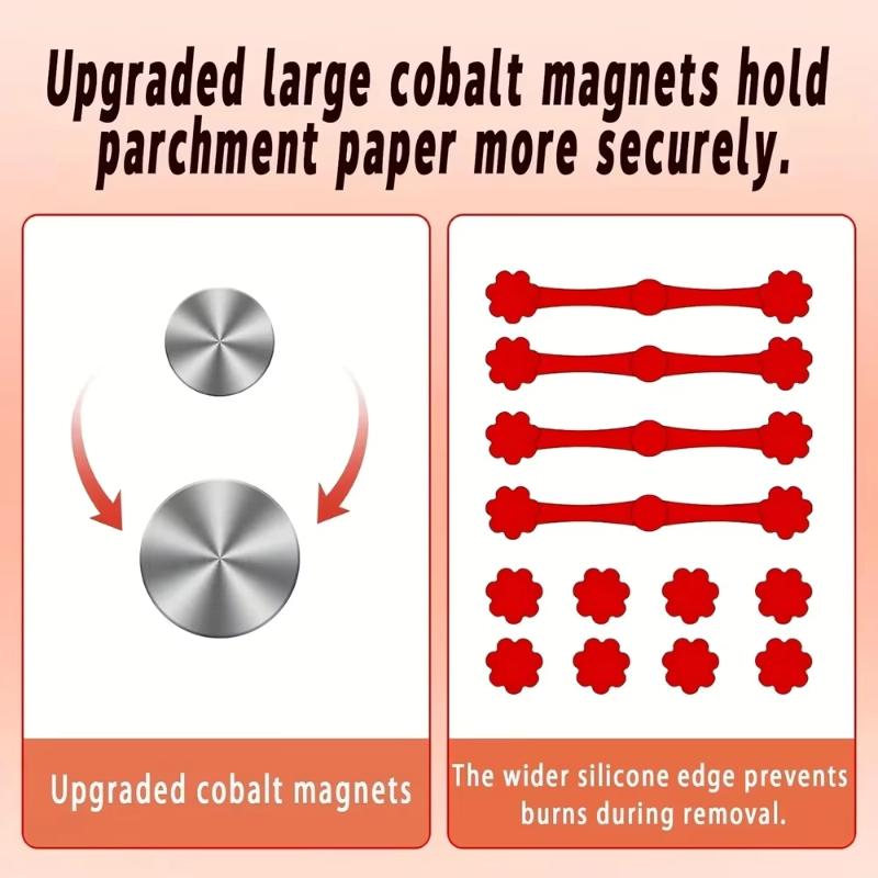 4PCS Air Fryer Magnets Set for Parchment Paper Air Fryer Liner Magnet Silicone Buckle High-temp Resistant Air Fryer Accessories