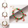 Santa Claus Bracelet With Geometric Alloy Design For Festive Season