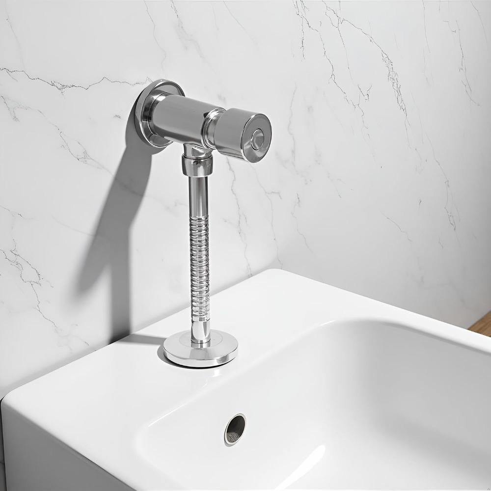 Pressing Type Manual Flush Valve Copper Material Diaphragm Flush Valve  For Home Use