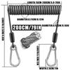 1.5-3M Safety Rope Stainless Steel Gear Tether Gear Protection Fishing Lanyard  Outdoor Activities