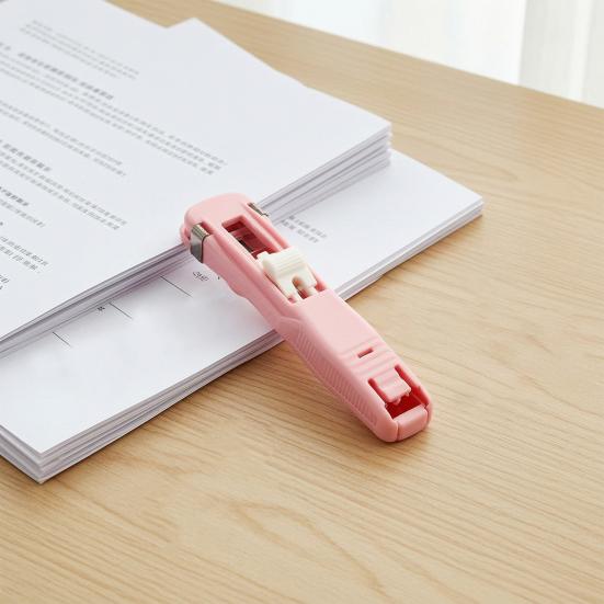 Paper Clip Pusher Set, No Hole Punching Clip Dispenser, Lightweight PC Plastic Shell Multiple Colors Office School Use