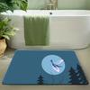 Pokemon Gengar Starry Night Van Gogh Style Print Non-Slip Doormat, Absorbent Floor Mat for Home Decor