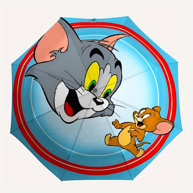 

Tom Jerry Automatic Open/close Windproof Umbrella, Heavy-Duty Iron Frame, Folding Portable Design, Travel, Everyday Use 213