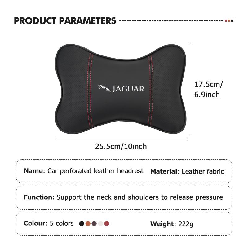For Jaguar Car Seat Cushion Headrest Neck Pillow Lumbar Support XF XJ XFR XKR S-Type F-Type X-Type F-Pace I-Pace NN50